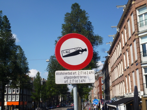 road sign banning drink, no alcohol