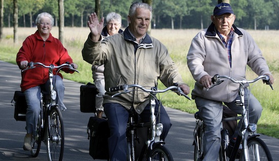 Pensioners on bikes