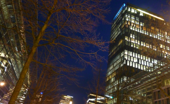 zuidas office blocks at night