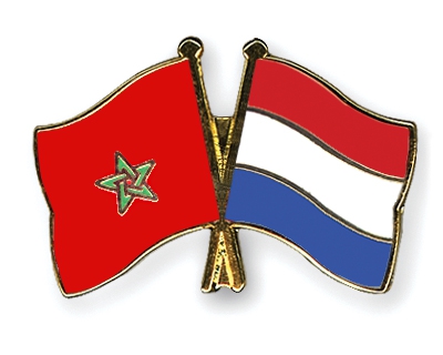 Moroccan and Dutch flags