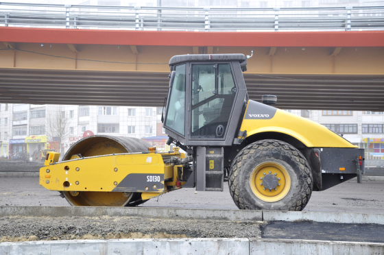 Special equipment on a construction of roads. Skating rink Volvo