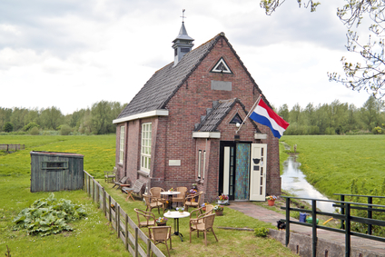 Little medieval church in the countryside from the Netherlands