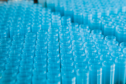 pipette nozzles in a rack
