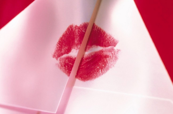 kiss on envelope