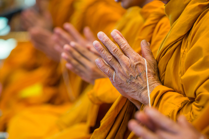 Buddhist monks chanting