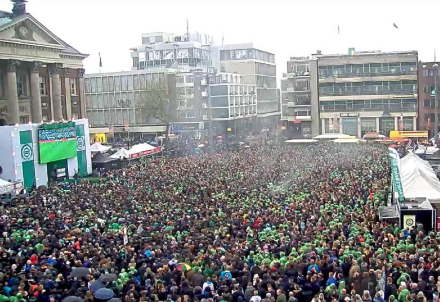 supporters celebrate in Groningen