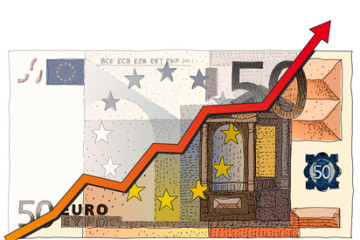euro note arrow