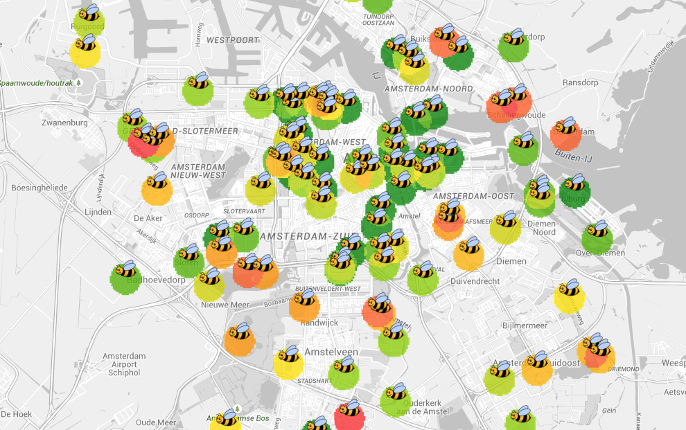 Amsterdam map of bees