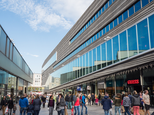 The modern city centre of Almere, The Netherlands