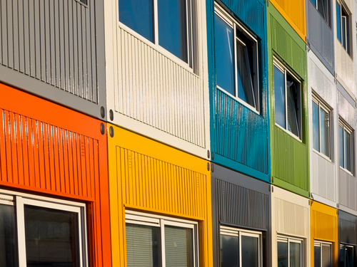 multicolored cargo containers