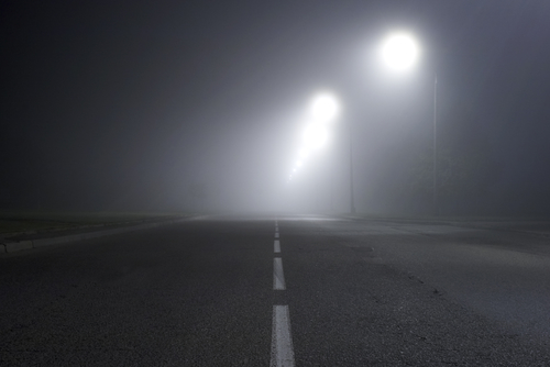 road in fog