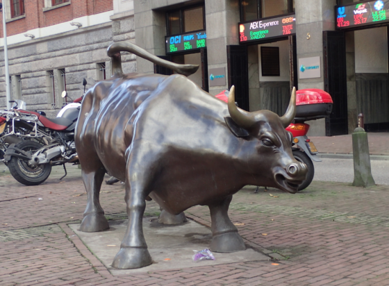 Amsterdam stock exchange AEX shares bull