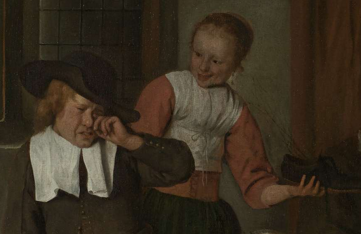 Jan Steen feest of st nicholaas boy crying