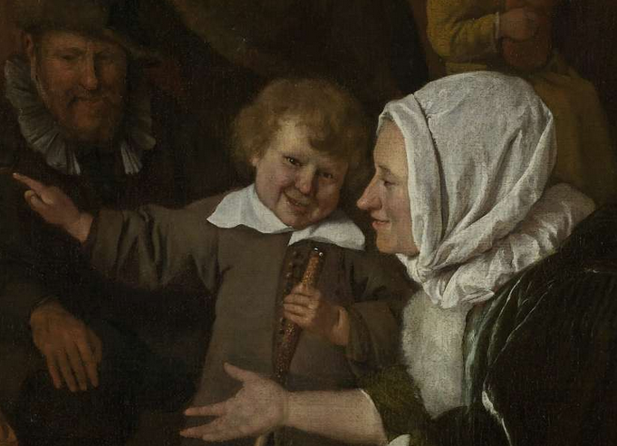 Jan Steen feest of st nicholaas laughing boy