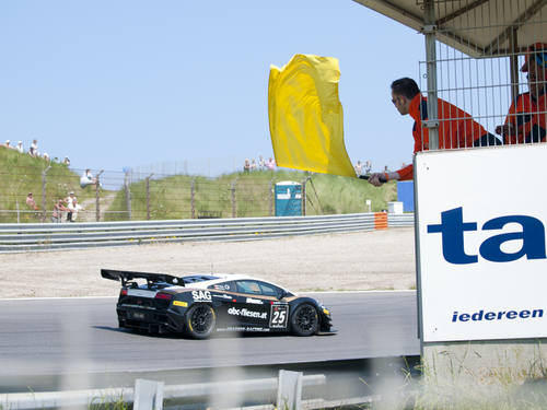ZANDVOORT, NETHERLANDS - JULY 7: Yellow flag after an accident t