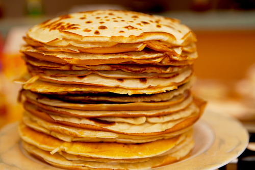 Pile of Dutch pancakes in closeup