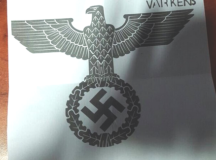 Nazi eagle, letter to mosques
