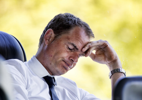 Frank de Boer in the team coach after losing the title. Photo: Pim Ras/HH