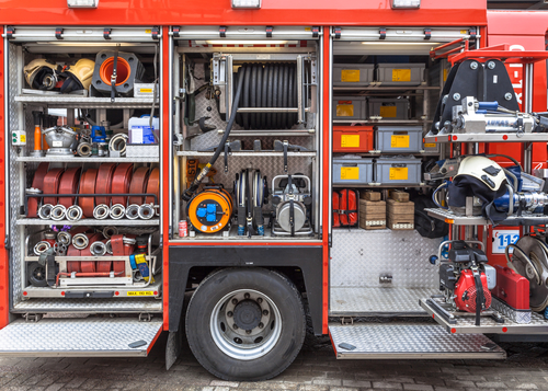 A fire engine's equipment. Photo: Depositphotos.com