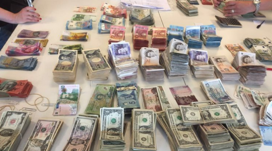 Some of the cash seized by police. Photo: OM.nl