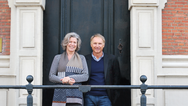 Dan Brown and Esther Ritman at the Ritman Library. Photo Ritman Library