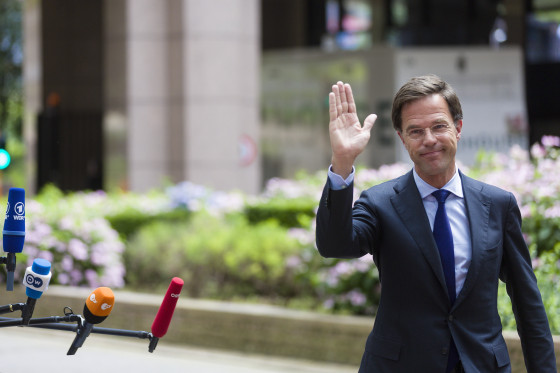 Dutch prime minister Mark Rutte arrives in Brussels. Photo: Thierry Monasse/Polaris /HH