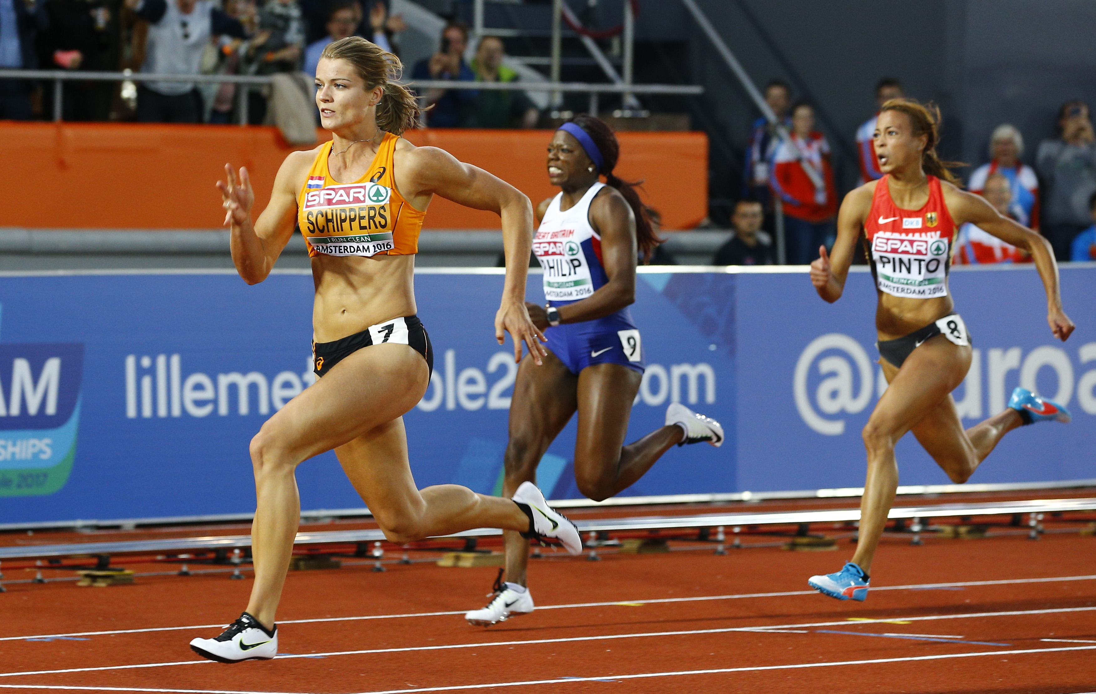 Dafne Schippers wins the European 100m title. Photo: Reuters