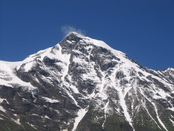 View of the Grosses Wiesbachhorn near Kaprun in Austria