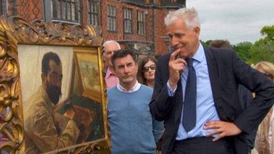 BBC Antiques Roadshow expert Rupert Maas with a painting by Sir Lawrence Alma-Tadema worth up to €350,000.