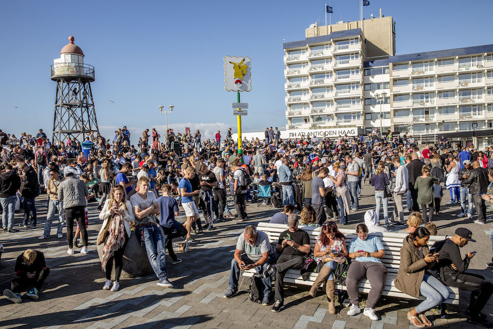 Pokemon hunters in Kijkduin last month. Photo: Arie Kievit via HH