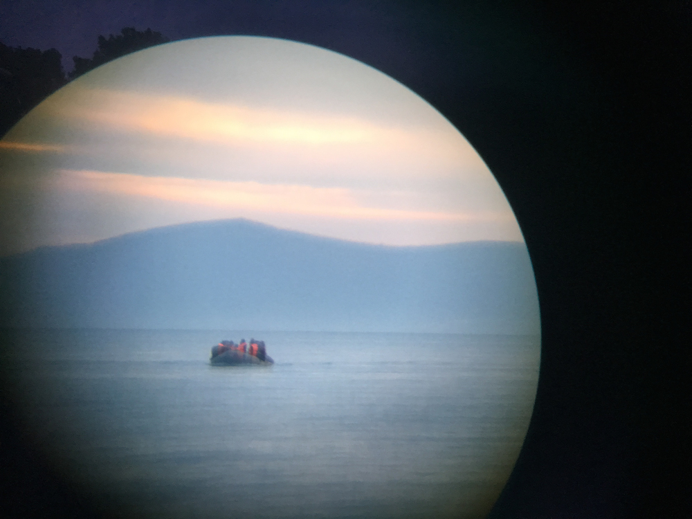 An incoming refugee boat off Lesbos. Photo: Ai Weiwei Studio
