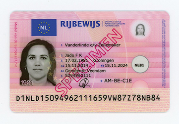 Dutch driving licence specimen