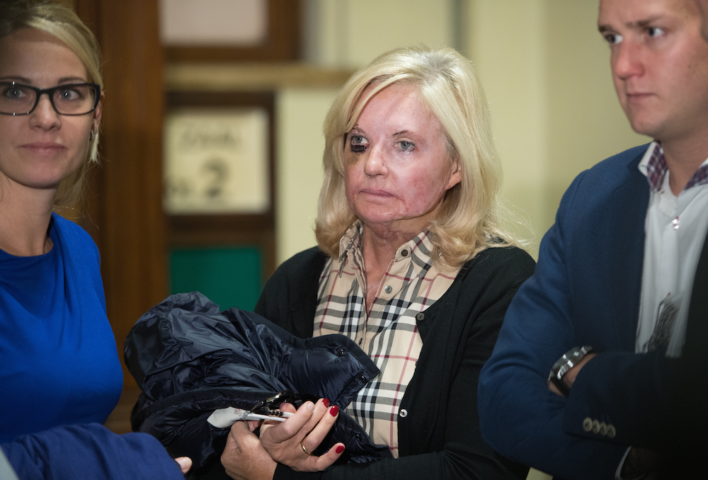 Victim Marina Tijssen, her daughter Britt and son Dimitri pictured at the hearing. Photo: BELGA / Hollandse Hoogte