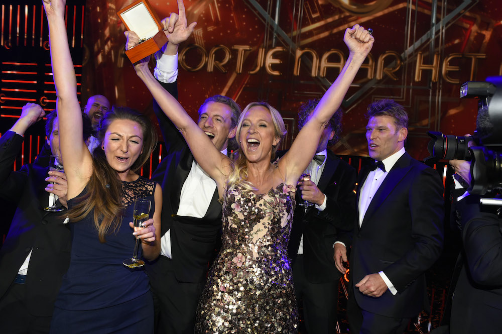 Floortje Dessing (centre) celebrates her win. Photo: Mario Nap Fotographie via HH