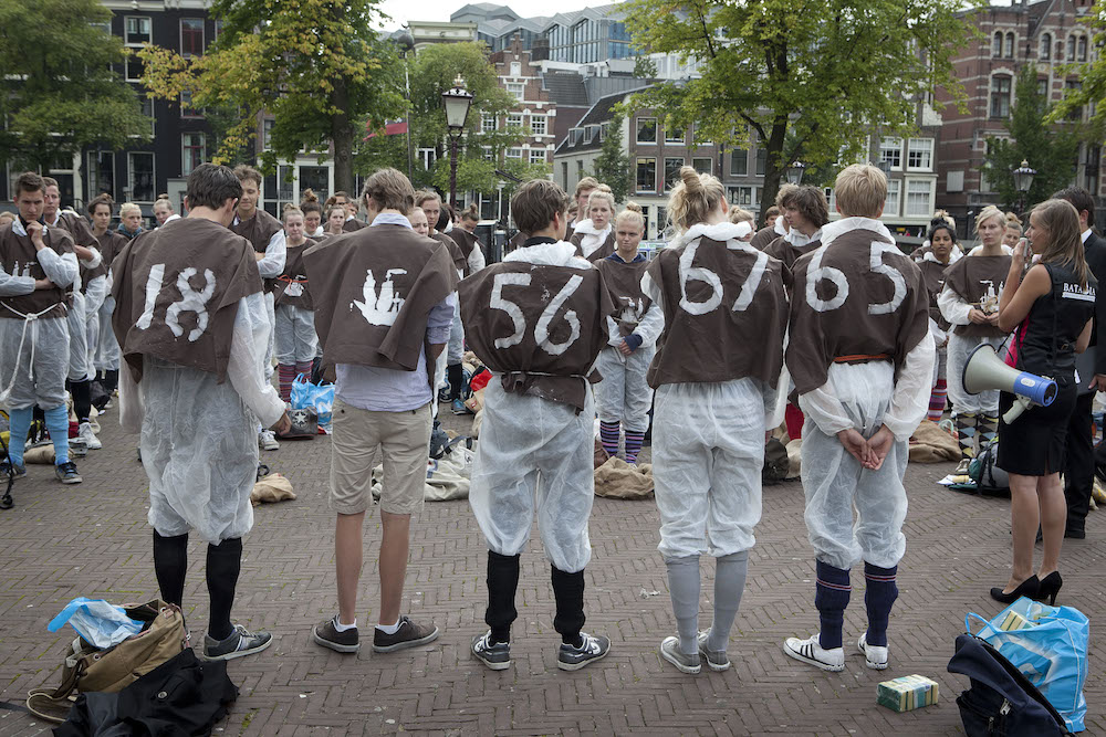 First year students take part in an initiation rite. Photo: Amaury Miller HH