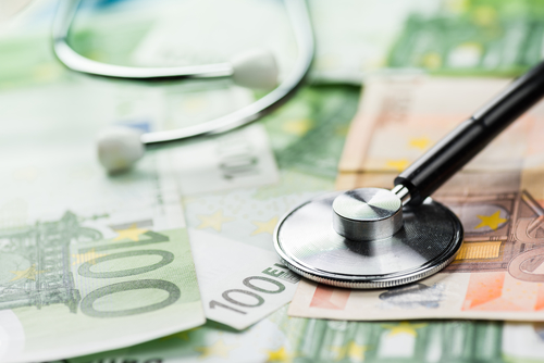 Healthcare costs concept and Euro