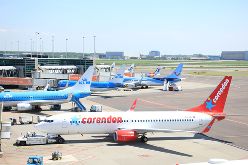 Corendon and TUI planes at Schiphol airport. Photo: Depositphotos.com