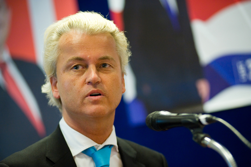 ENSCHEDE, NETHERLANDS - SEP 05: Political leader Geert Wilders of the Dutch center right party PVV defending his plans in a radio interview, SEPTEMBER 05, 2012 in the Netherlands