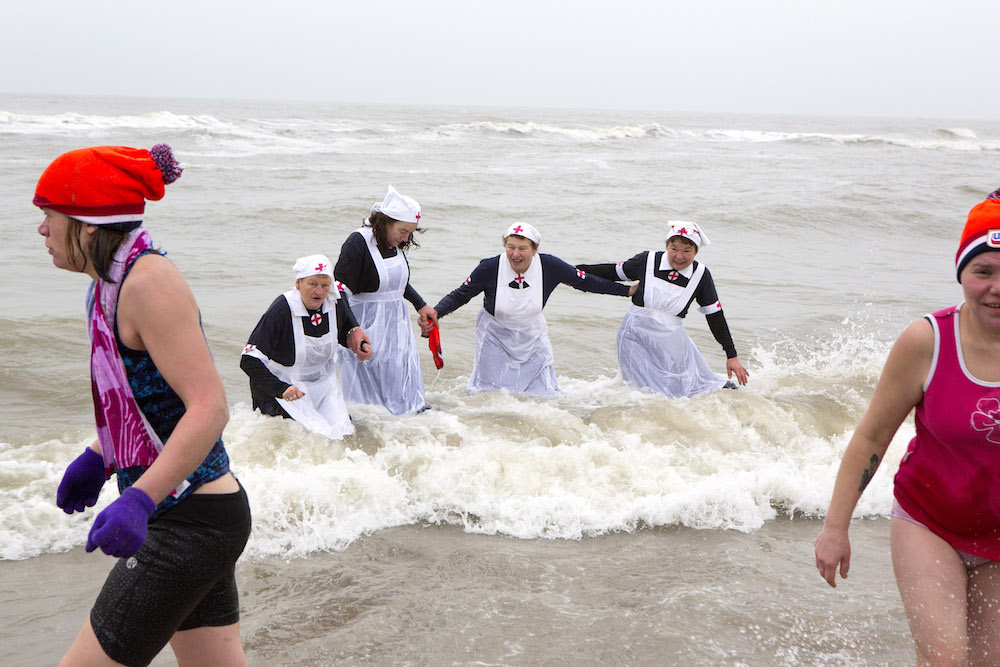 New Year swimmers at Scheveningen. Photo Najib Nafid via HH