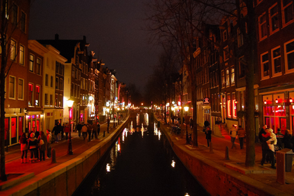 Red light district in Amsterdam.