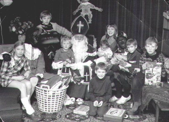 A family Sinterklaas in the late 1960s