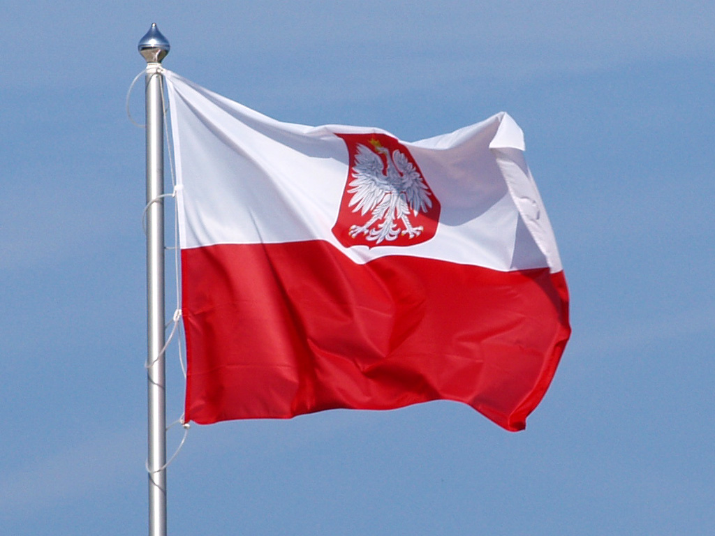 Polish flag with coat of arms