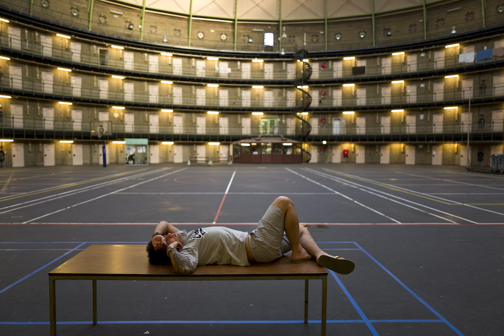 Some prisons, like this one in Haarlem, have been turned into homes for refugees. Photo Muhammed Muheisen AP