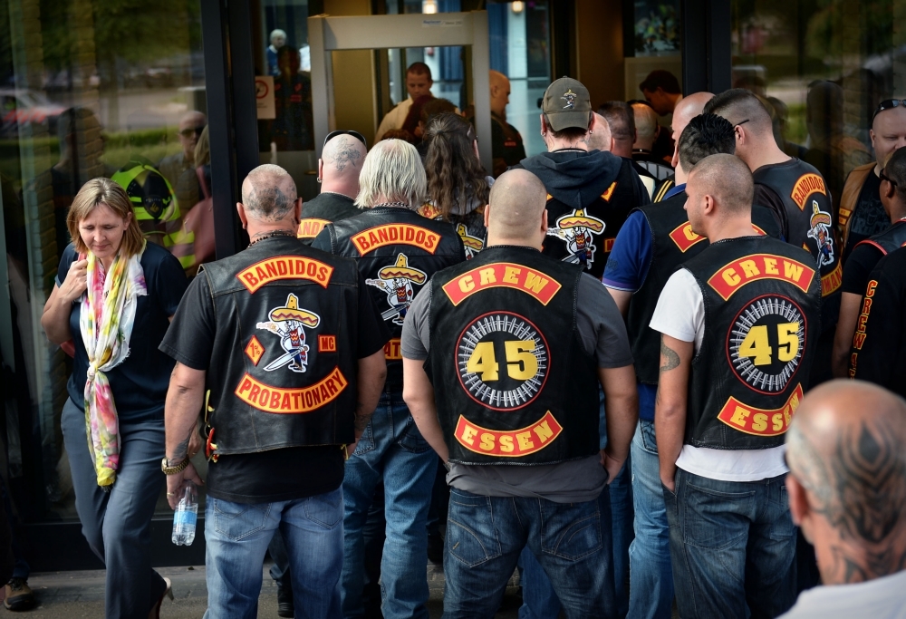 Members of the gang outside a court in 2014. Photo: Marcel van den Bergh/HH