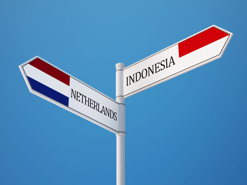 Indonesia Netherlands Sign Flags Concept