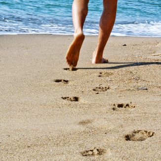 Feet on beach, summer, warm weather