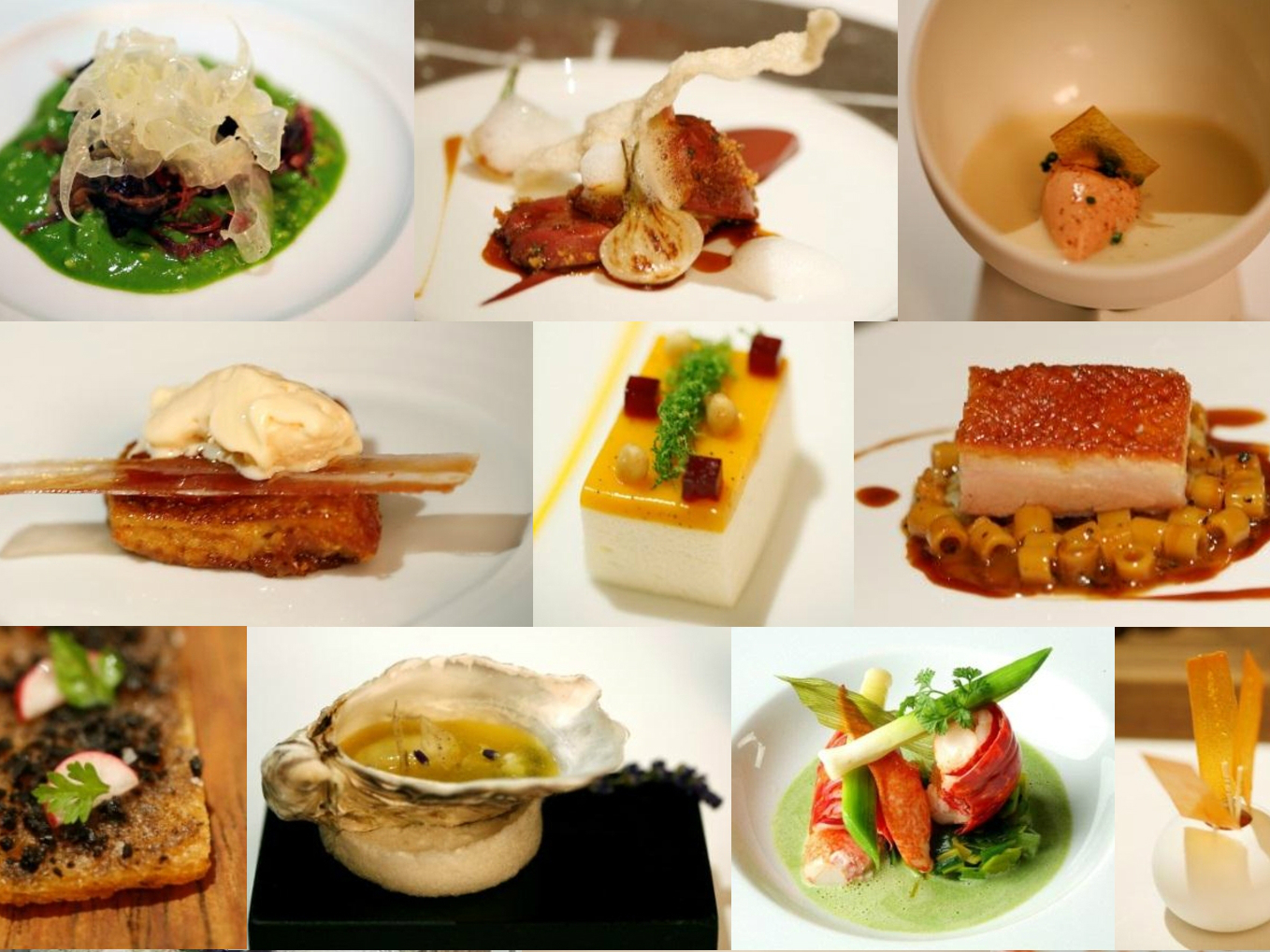 assorted Michelin star restaurant dishes