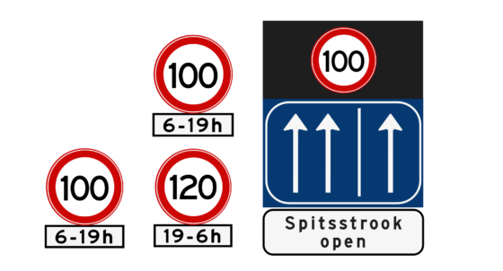 Road signs showing the 100km/h speed limit in force from March 16 2020.