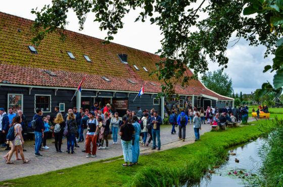 Tourists at the Zaanse Schans before the coronavirus outbreak