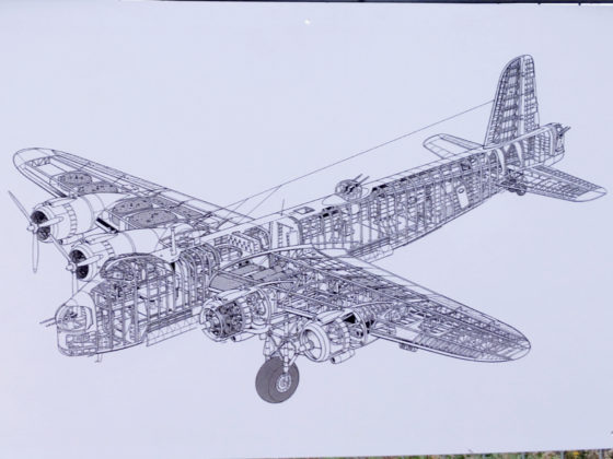 A diagram of the Short Stirling displayed at the recovery site.